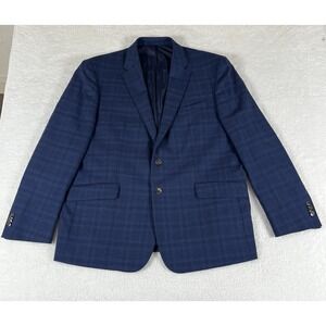 Jos. A. Bank 1905 Collection Blue Glen Plaid Blazer Jacket brrr Comfort Mens 48R